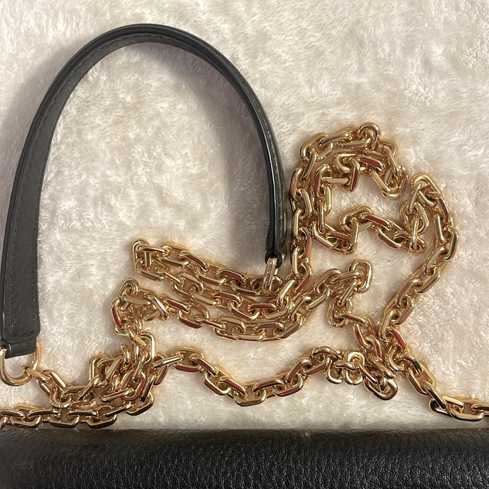 Marc Jacobs Empire City Pebbled Leather Wallet Crossbody Gold Chain No Callouts - Picture 5 of 17